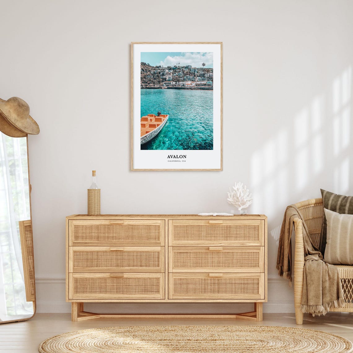 Avalon California Turquoise Bay Boat Catalina Island View Poster - Image 2