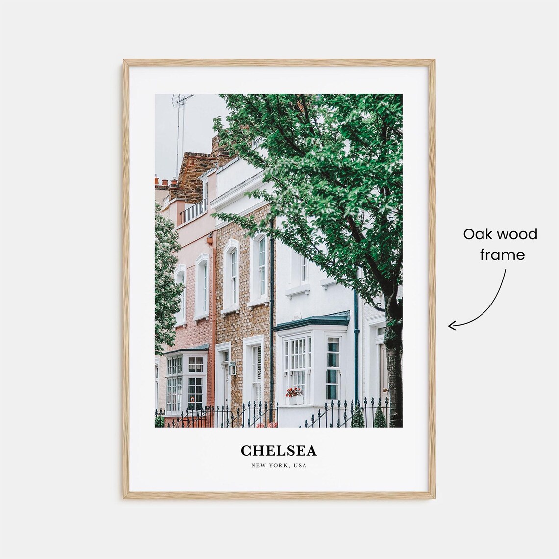 Chelsea New York USA Classic Townhouse Street Leafy View Photo Poster - Image 3
