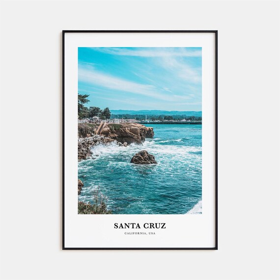 Santa Cruz California Beach Photo Print Rocky Coast Surf Ocean View Decor