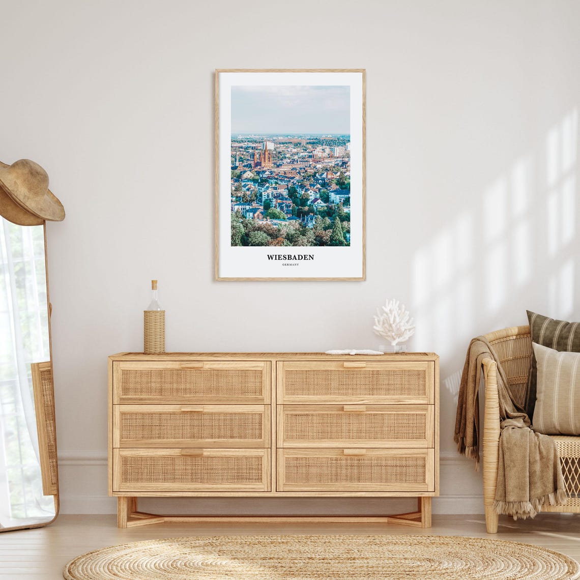 Wiesbaden Germany Aerial Old Town Church Towers Travel Poster - Image 2