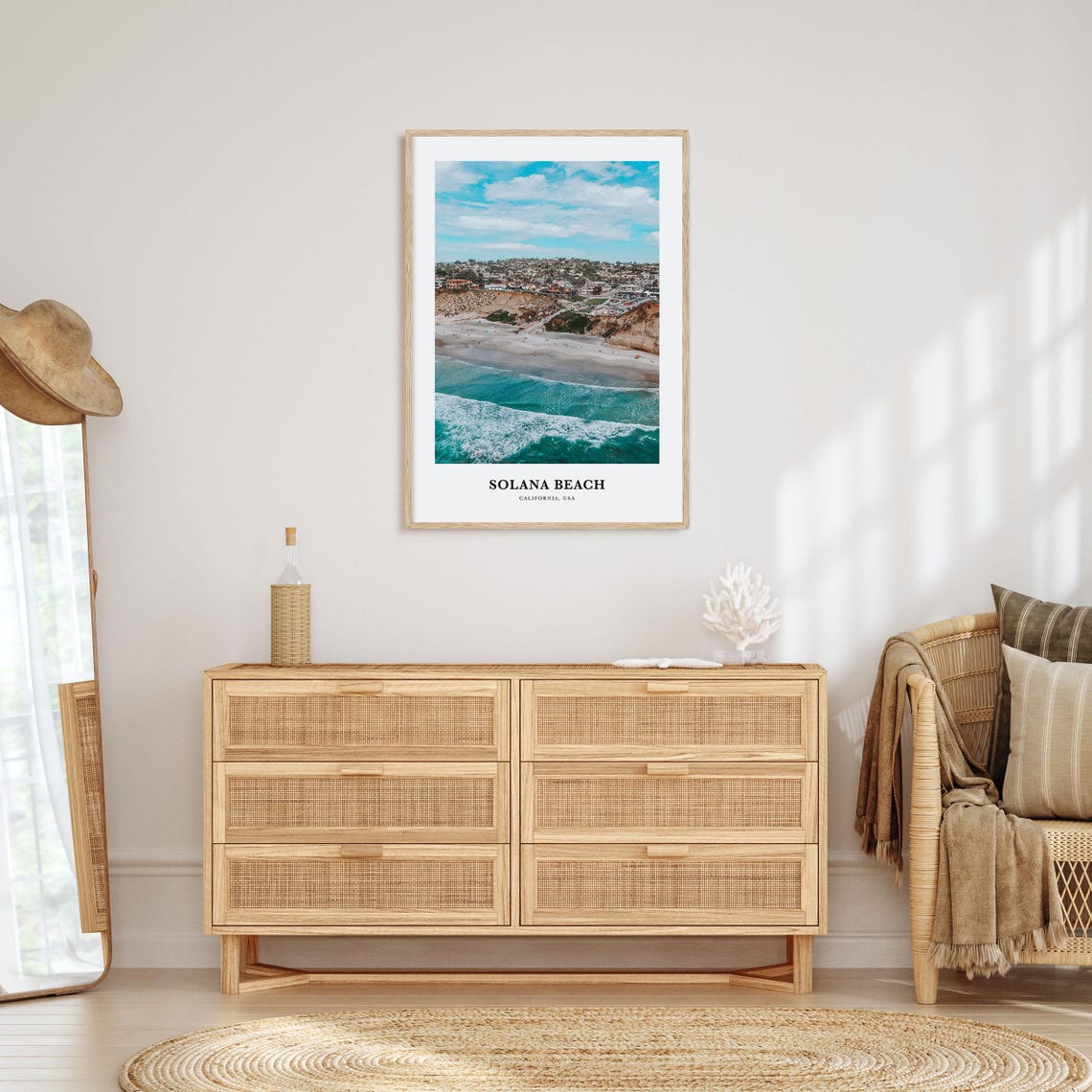 Solana Beach California Aerial Coastline Waves Photo Travel Poster - Image 2