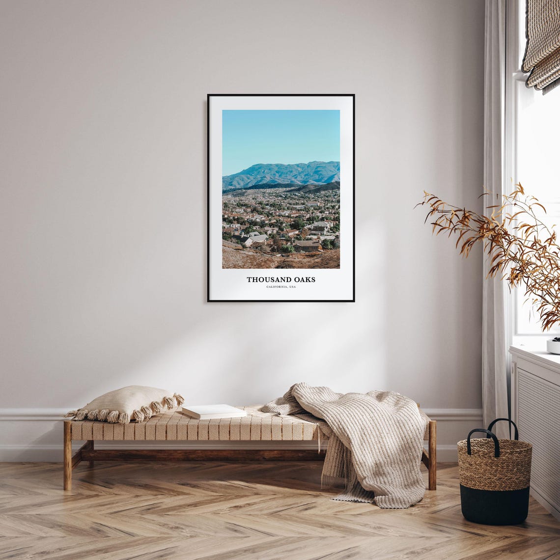 Thousand Oaks California Suburban Hills Valley View Travel Poster - Image 3