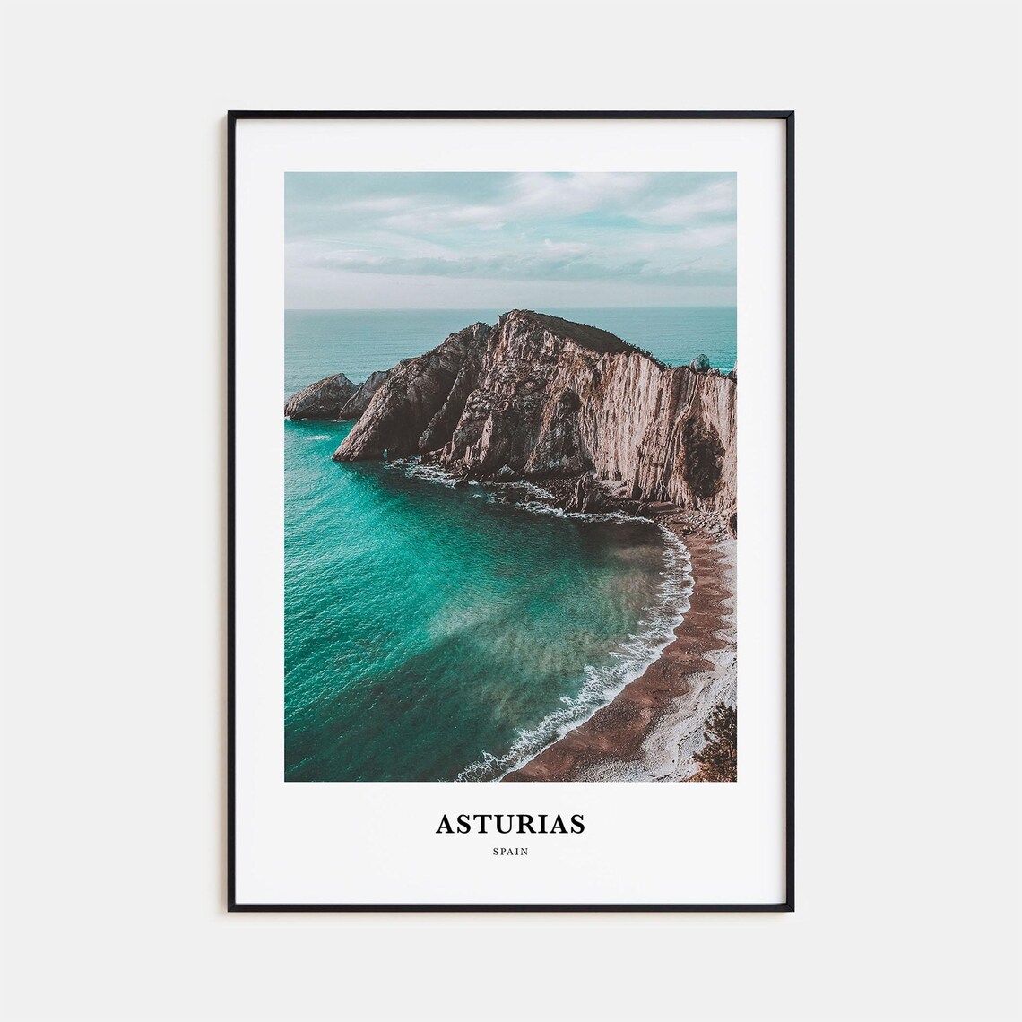 Asturias Travel Poster, Spain Map Wall Art