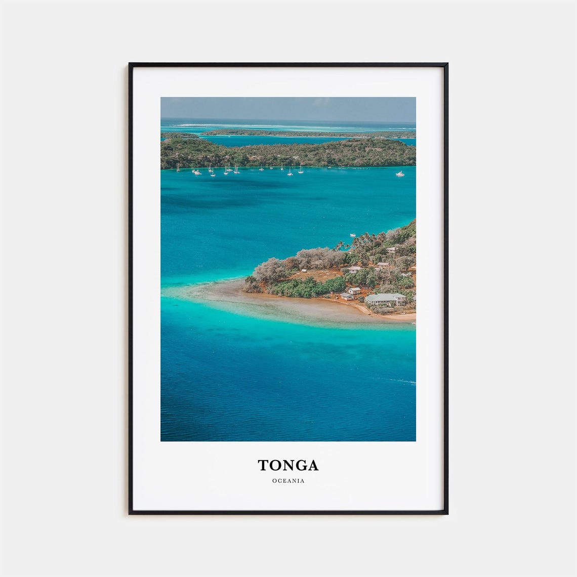 Tonga Oceania Aerial Island Photo Turquoise Lagoon Wall Poster