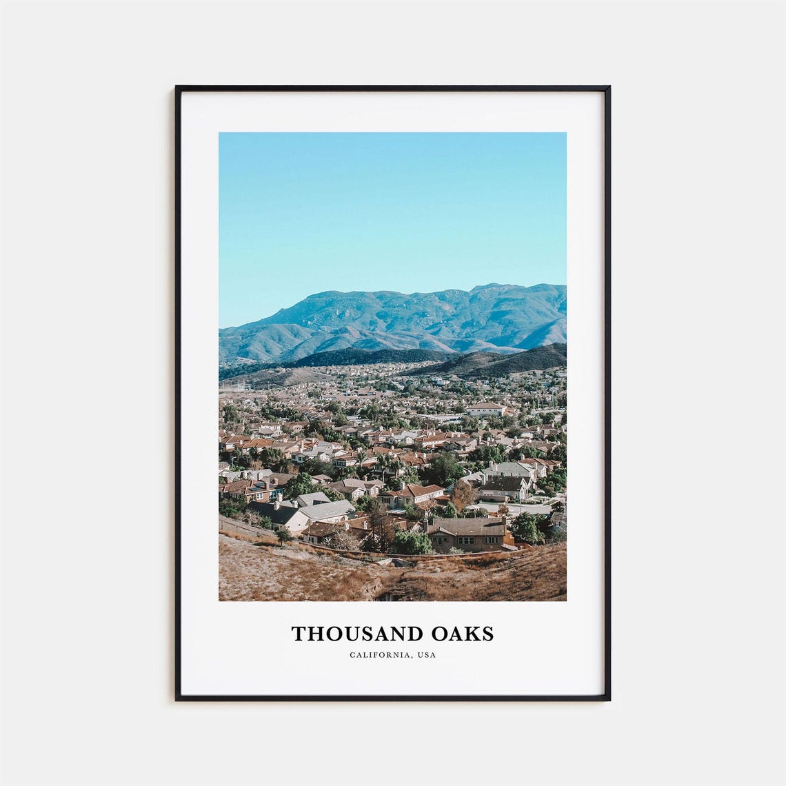 Thousand Oaks California Suburban Hills Valley View Travel Poster