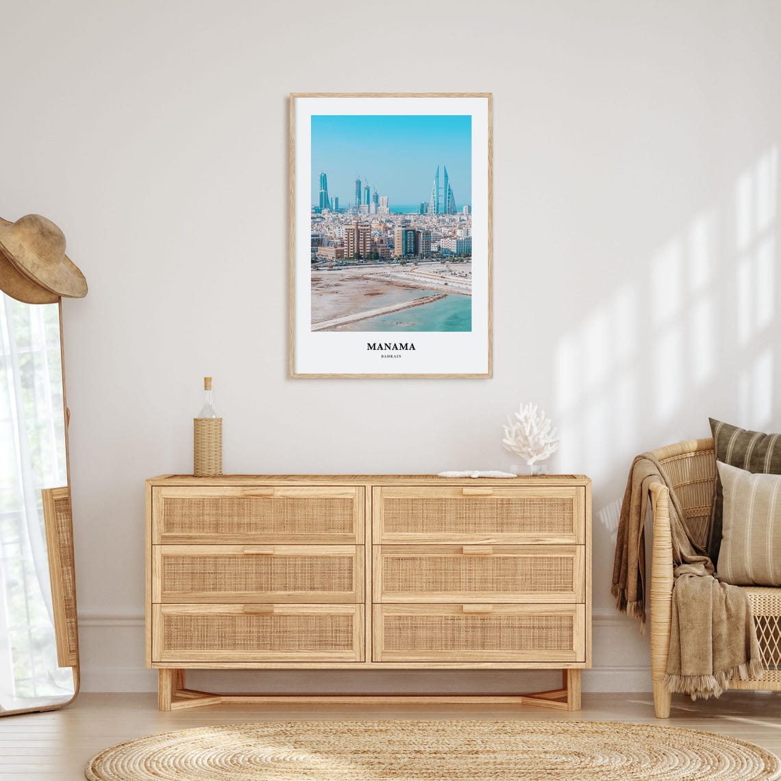 Manama Bahrain City Skyline Sea View Modern Gulf Coast Travel Poster - Image 2