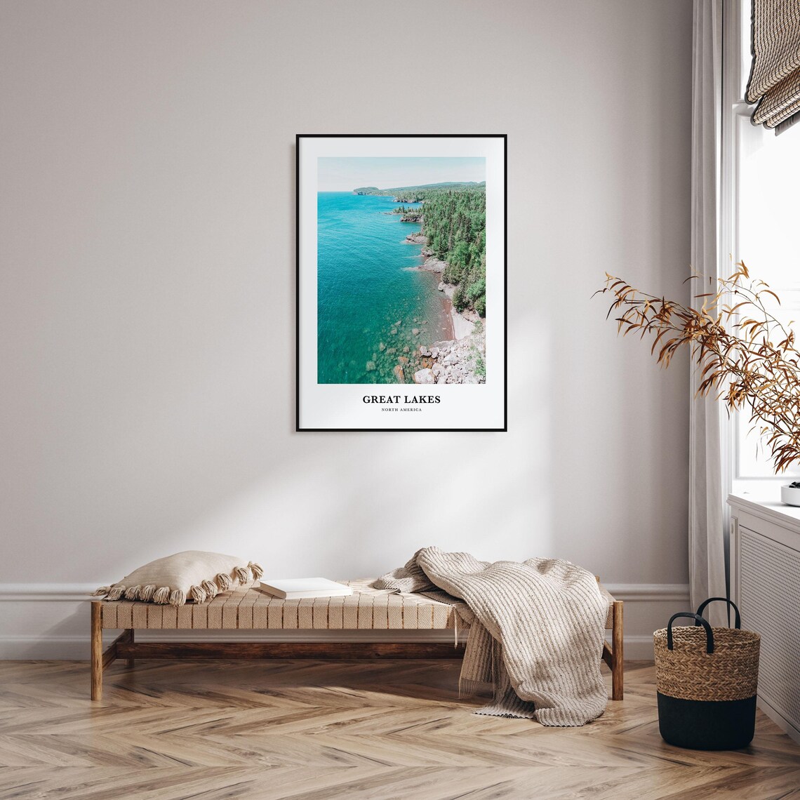 Great Lakes Travel Poster, North America Map - Image 3