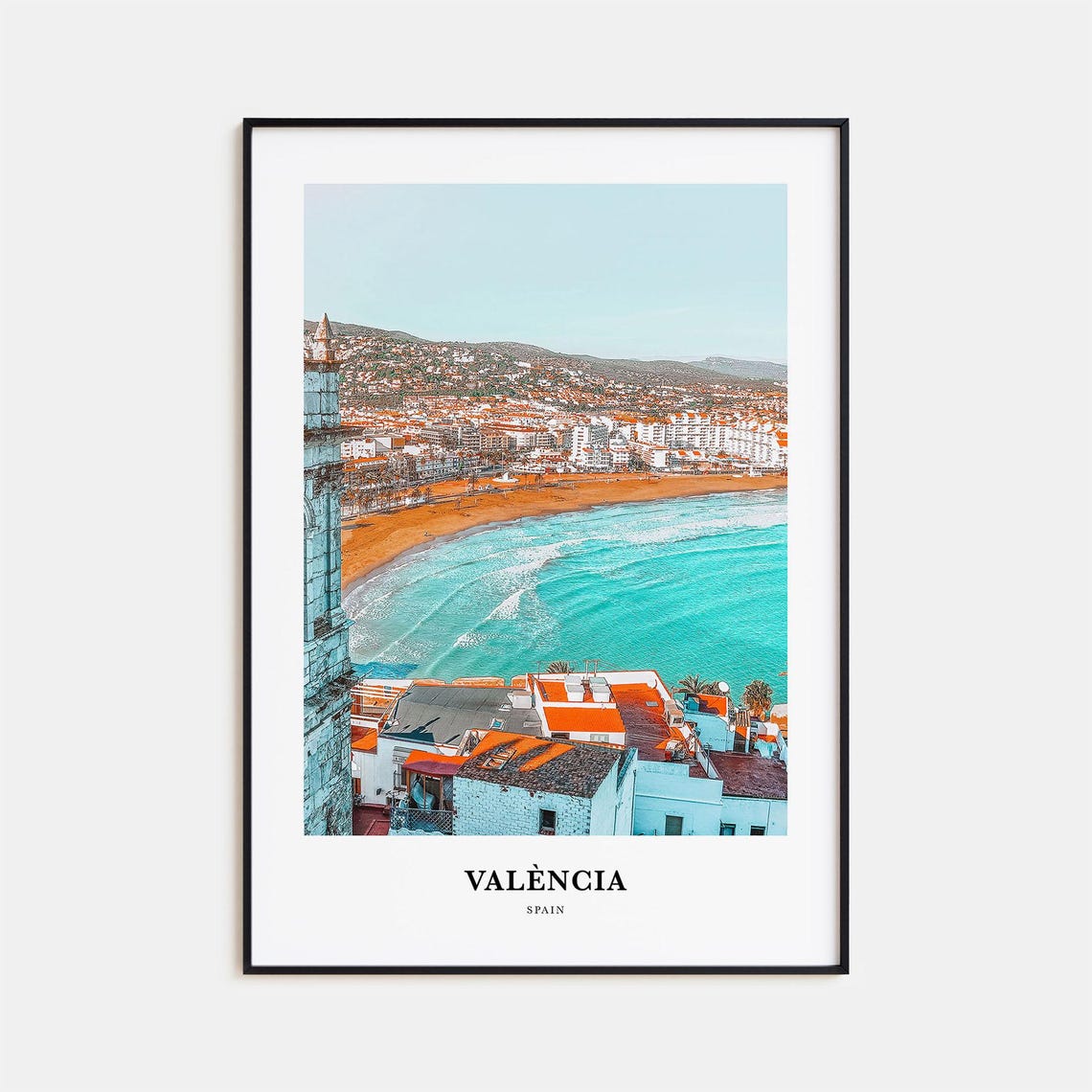 Valencia Spain Mediterranean Beach Coast Photo Travel Poster