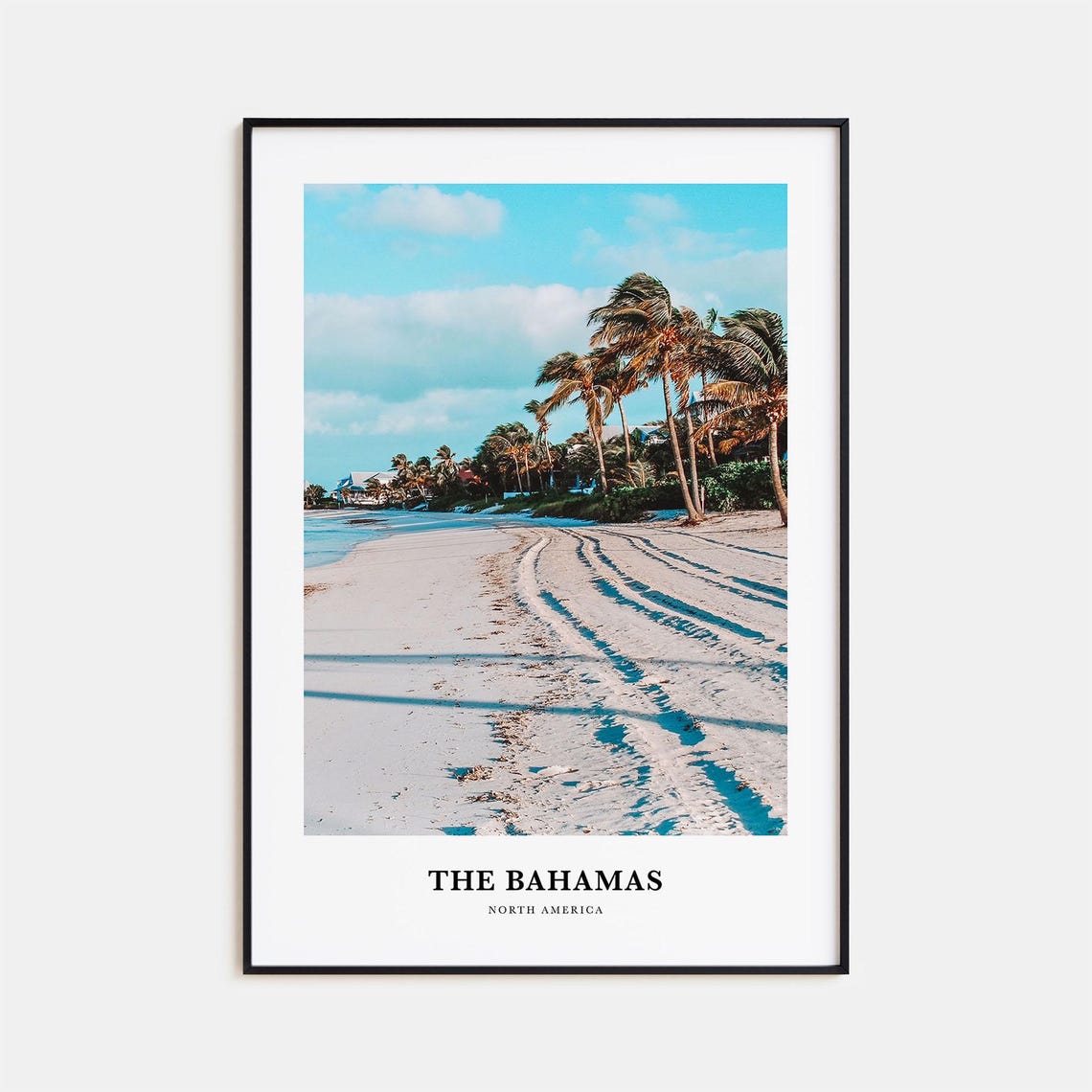 The Bahamas Caribbean White Sand Beach with Palm Trees Poster