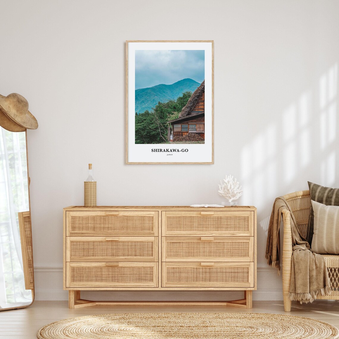 Shirakawa Go Japan Thatched Farmhouse Mountain Village Poster - Image 2