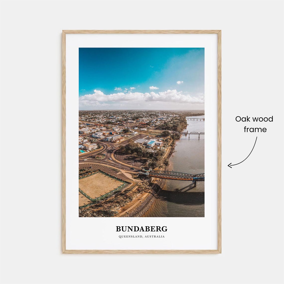 Bundaberg Queensland Australia River Town Aerial View Poster - Image 3