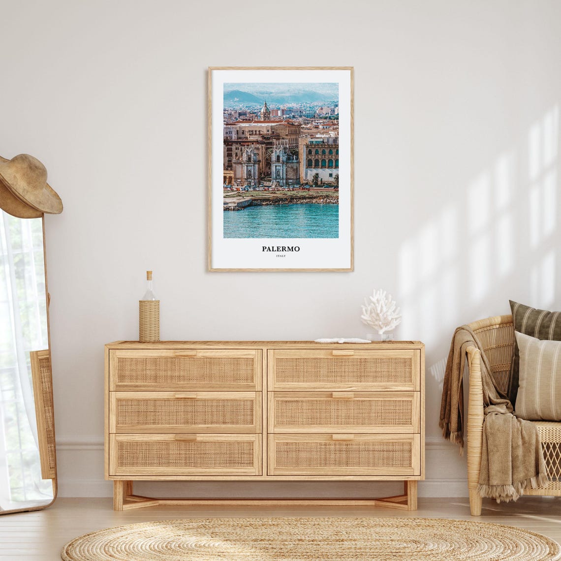 Palermo Italy Harbor Waterfront Baroque Gate City View Poster - Image 2