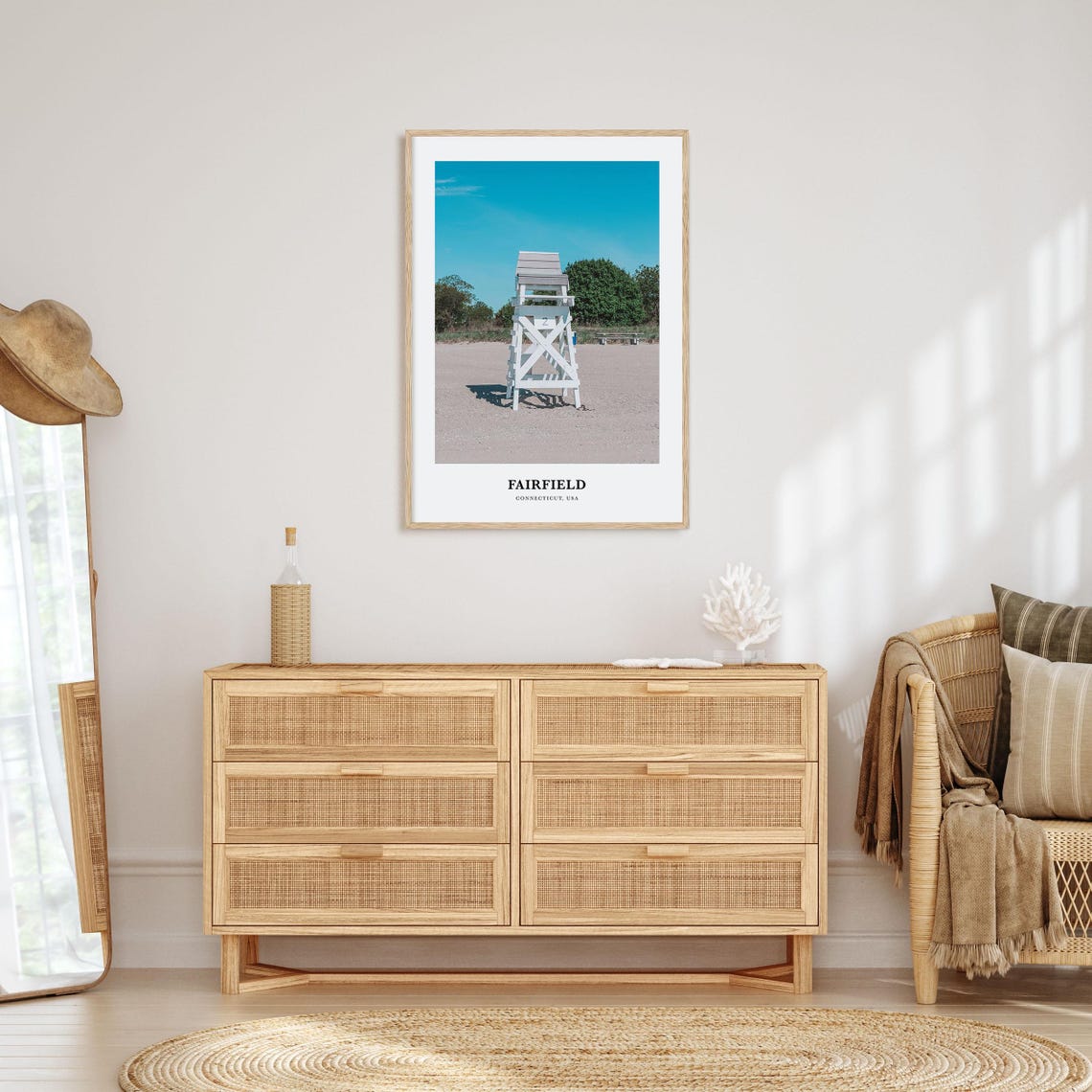 Fairfield Connecticut Beach Lifeguard Chair Sand Photo Print - Image 2