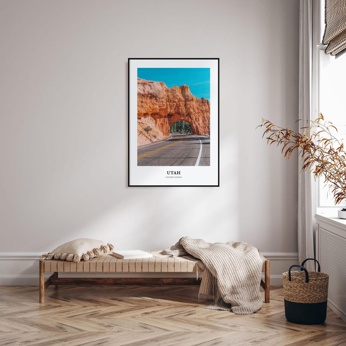 Utah Red Rock Arch Scenic Desert Road Photography Travel Poster - Image 3