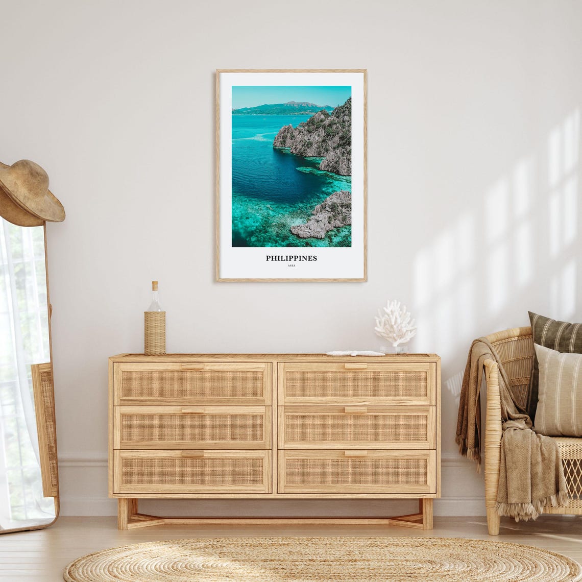 Philippines Turquoise Lagoon Limestone Cliffs Island Travel Poster - Image 2