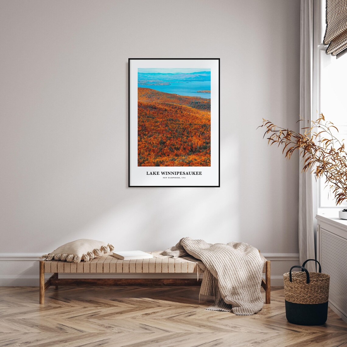 Lake Winnipesaukee Autumn Foliage Over The Water Travel Poster - Image 4
