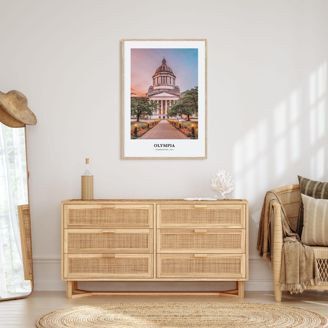 Olympia Washington USA Capitol Dome Sunset Photo Travel Wall Poster - Image 2