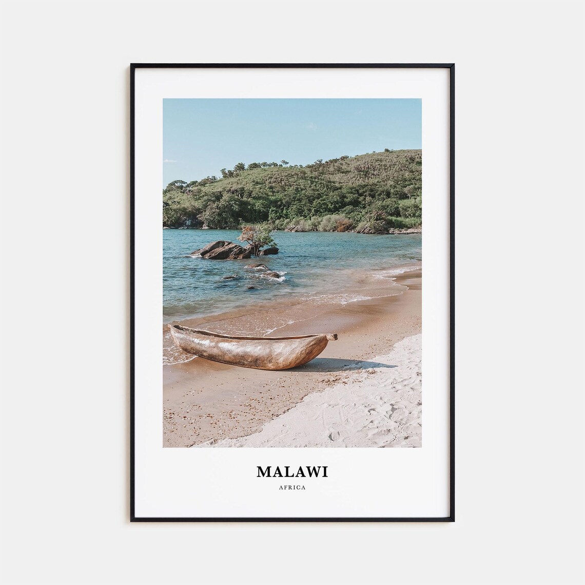 Malawi Travel Wall Art Print, Africa Map Poster