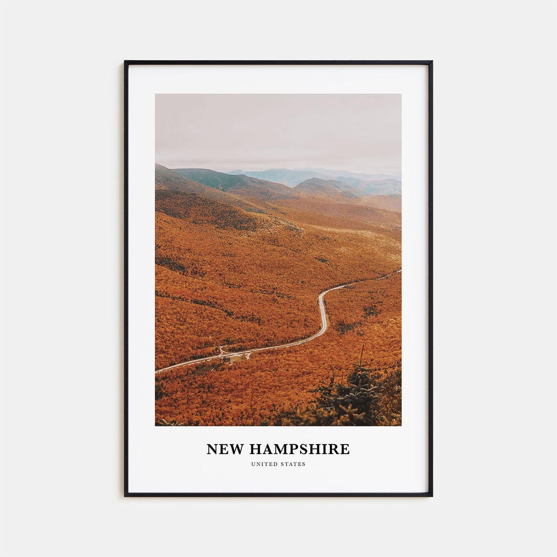 New Hampshire Print No 3 New Hampshire Photo Poster New Hampshire Travel Wall Art New Hampshire Map New Hampshire Print United States