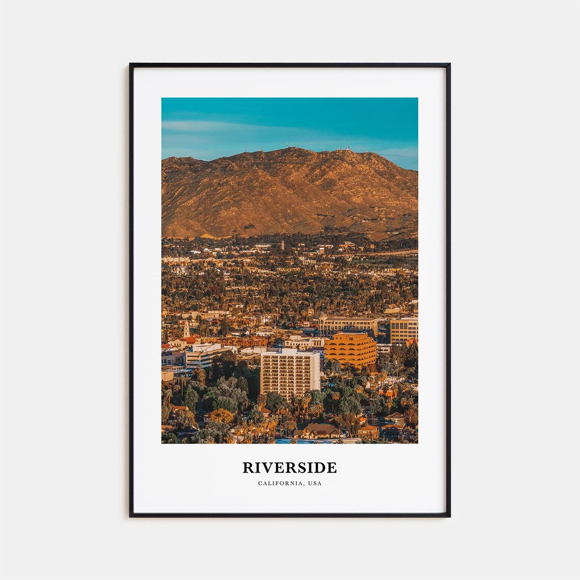 Riverside California City Hills Panoramic View Travel Photo Poster