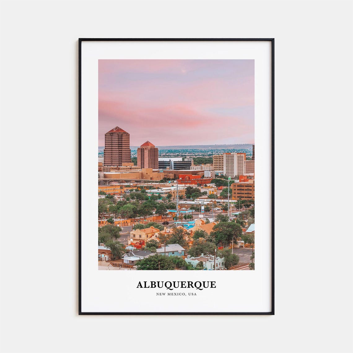 Albuquerque New Mexico Sunset Skyline Cityscape Photography Poster