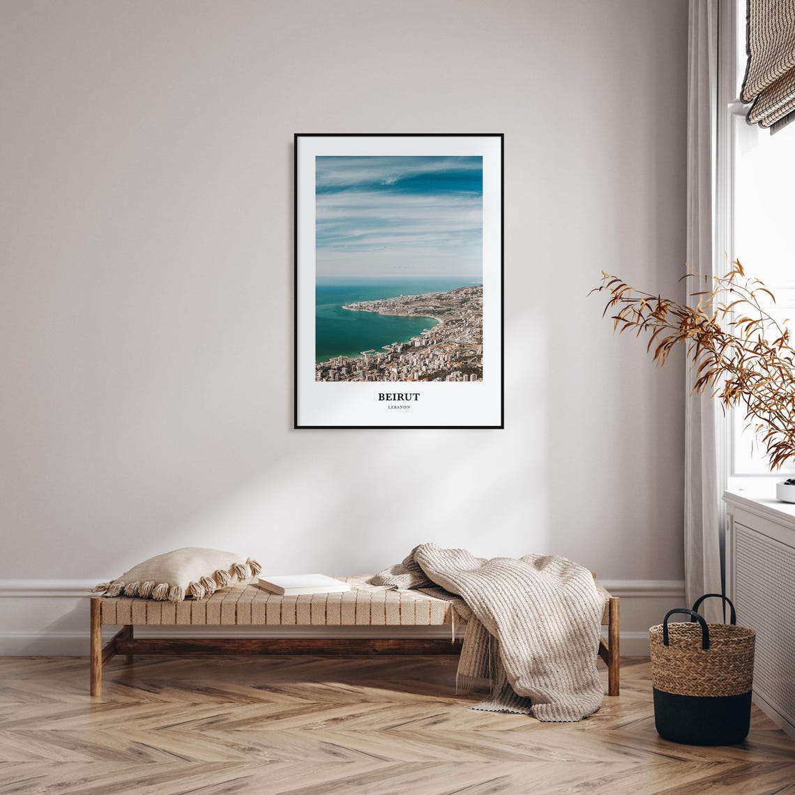 Beirut Lebanon Coastal City Mediterranean Sea Aerial View Poster - Image 4