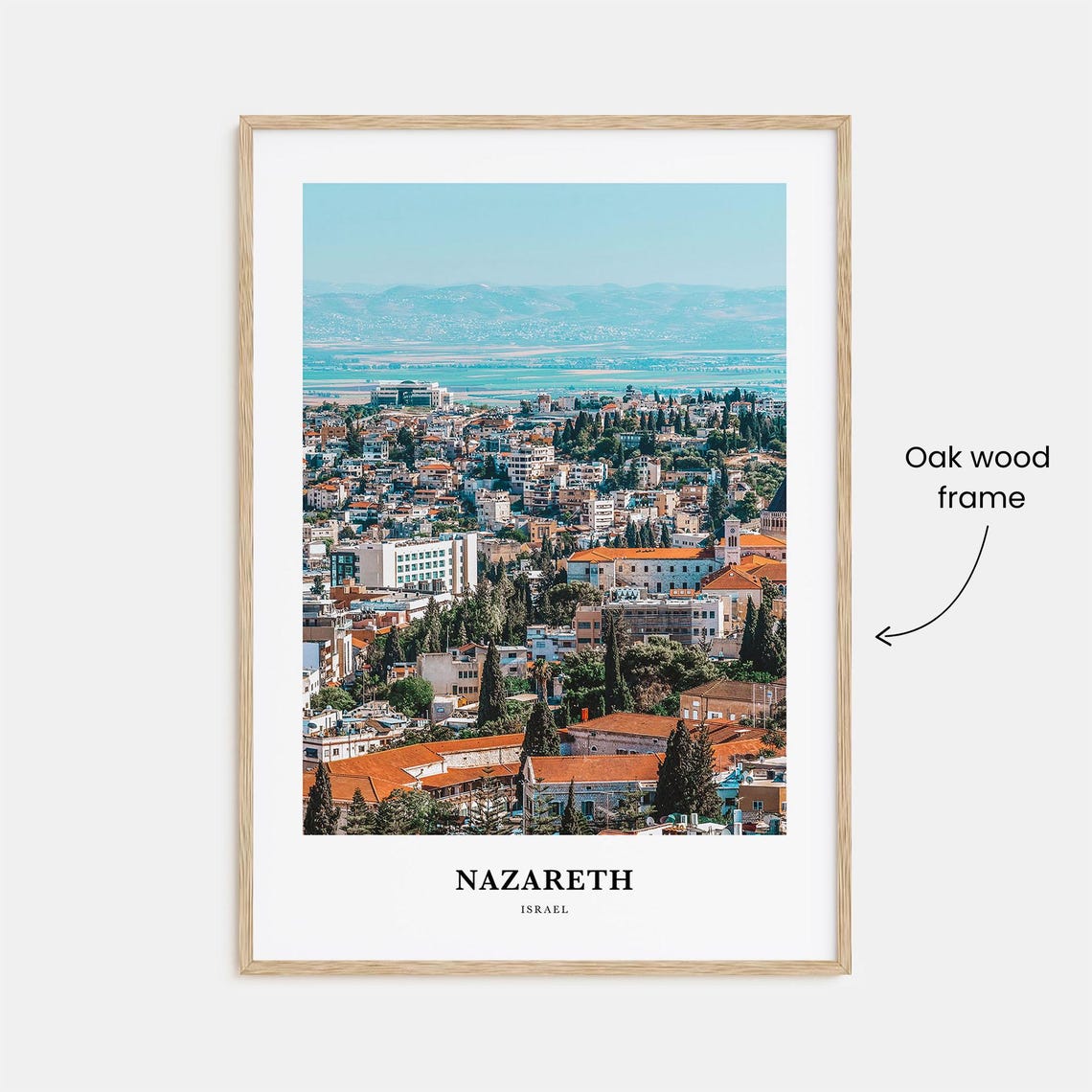 Nazareth Israel Panoramic Old City View In Warm Sunlight Poster - Image 3