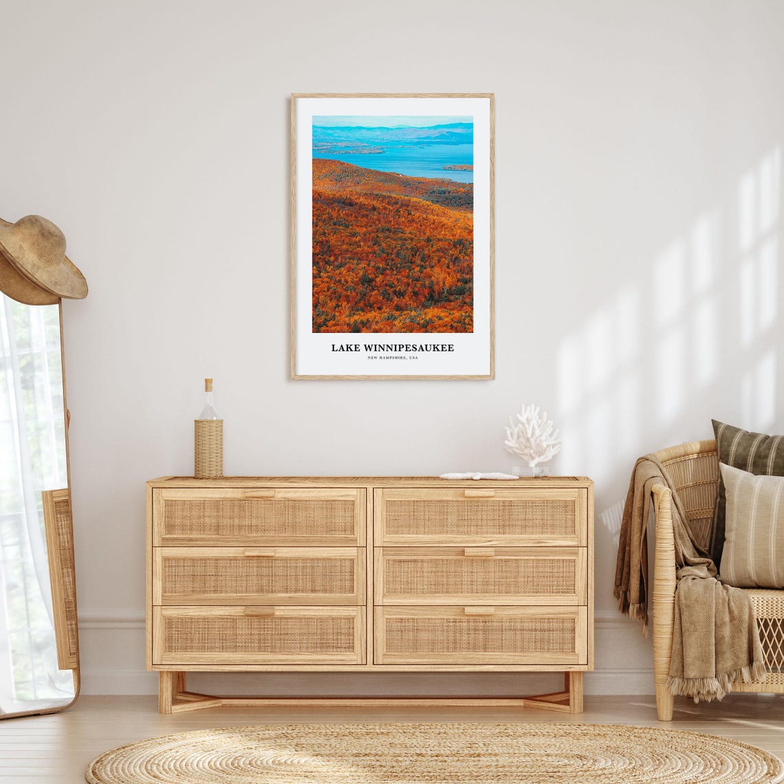 Lake Winnipesaukee Print Lake Winnipesaukee Photo Poster Lake Winnipesaukee Travel Wall Art Lake Winnipesaukee Map New Hampshire Usa - Image 2