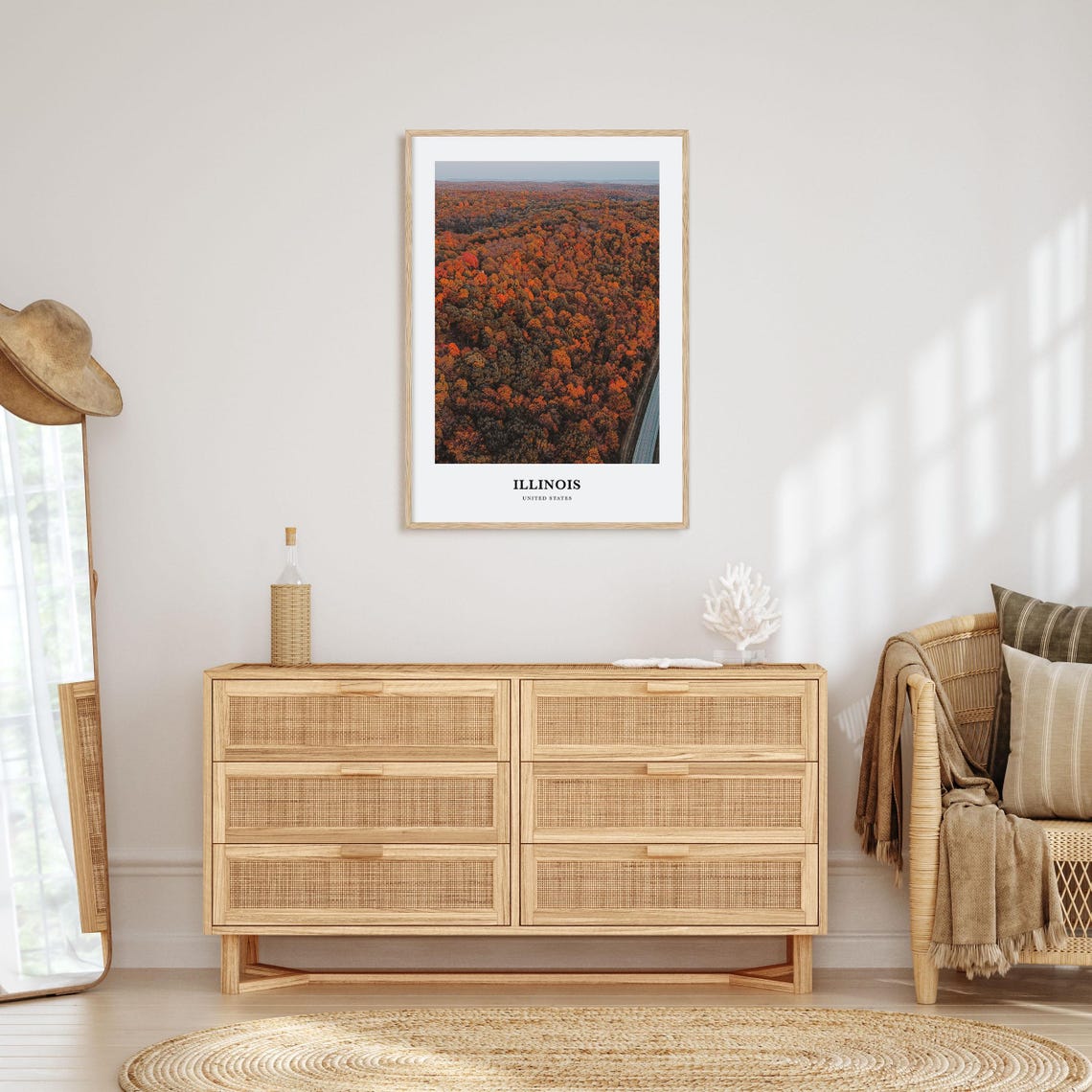 Illinois Fall Foliage Forest Aerial Autumn Photography Travel Poster - Image 2