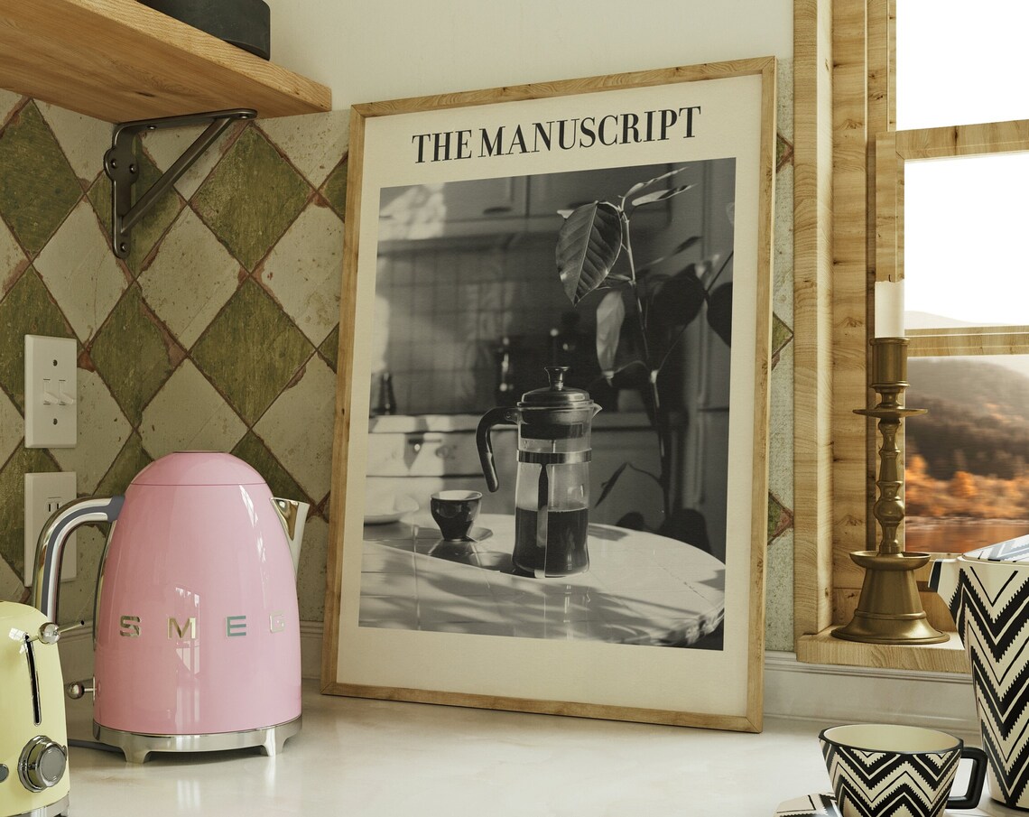 Taylor Swift The Manuscript Poster Black White Coffee Still Life Music Art