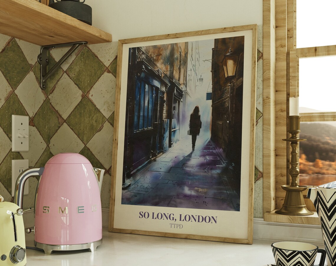 So Long London Music Wall Art, Bedroom Decor