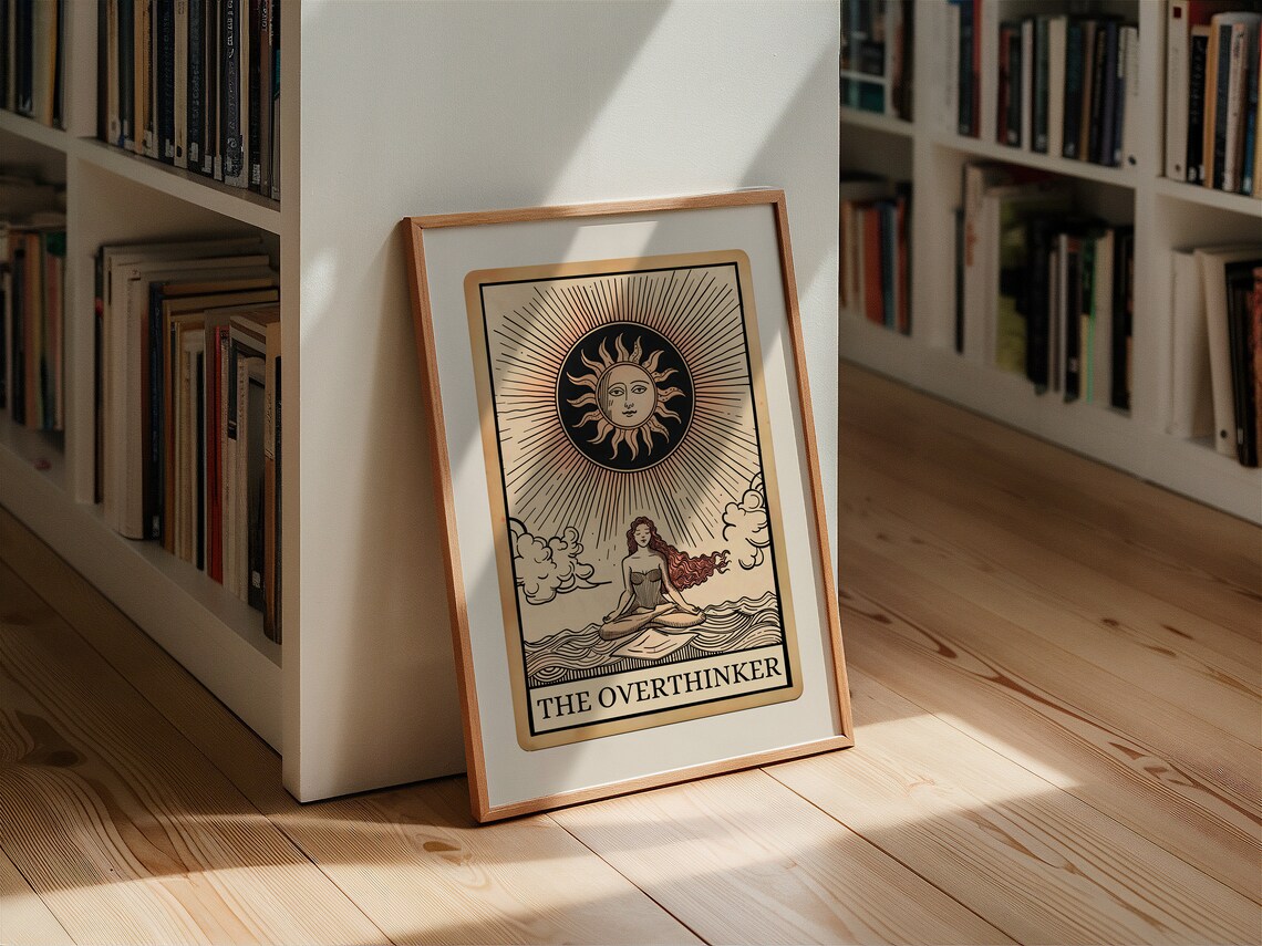 Overthinker Tarot Card Humor Poster, Boho Decor - Image 2