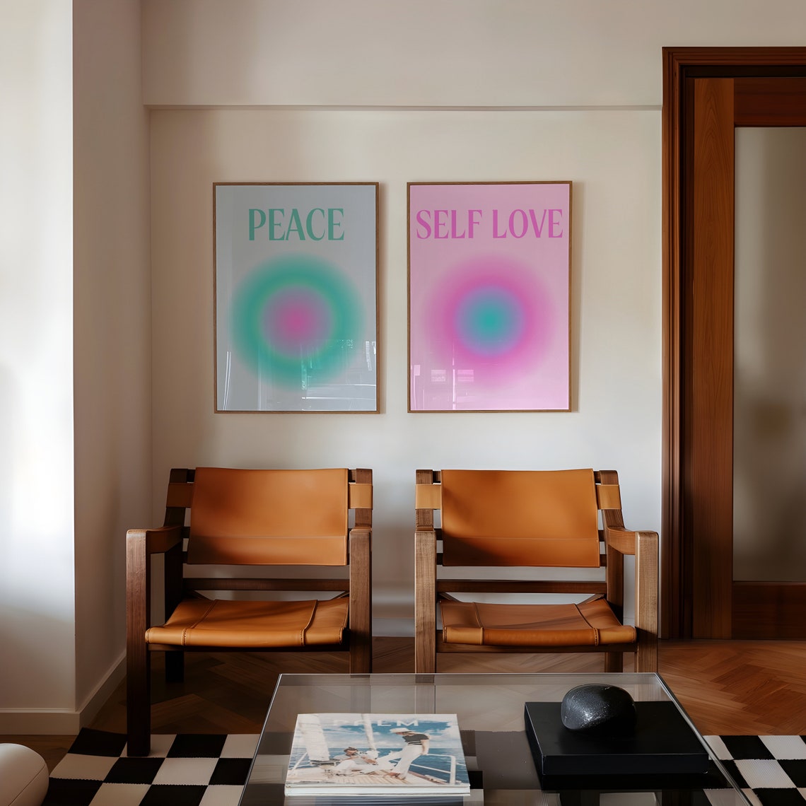 Peace in Soft Blue Aura Typography Gradient Mindfulness Poster - Image 4