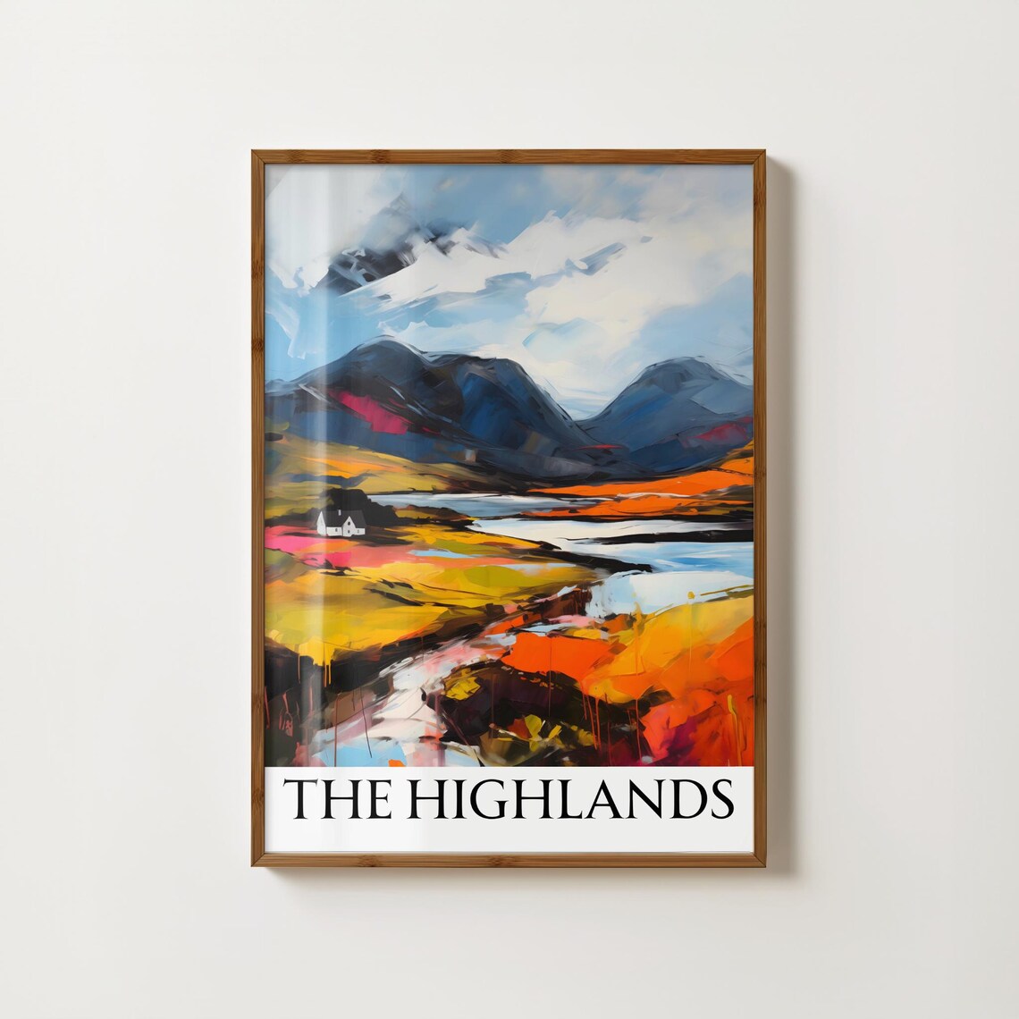 Scottish Highlands Travel Poster, Landscape Art Print