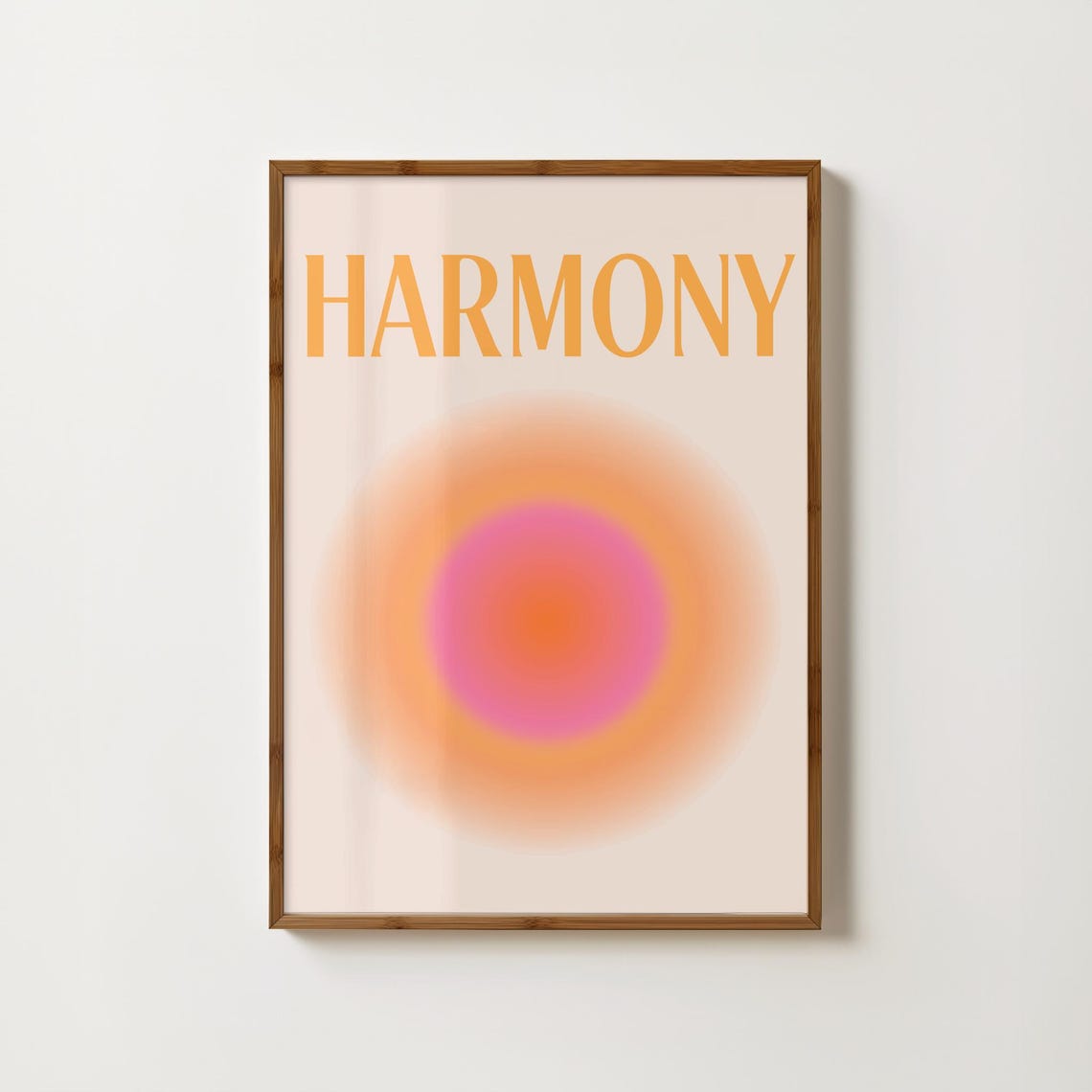 Harmony in Warm Orange Aura Typography Gradient Wellness Poster