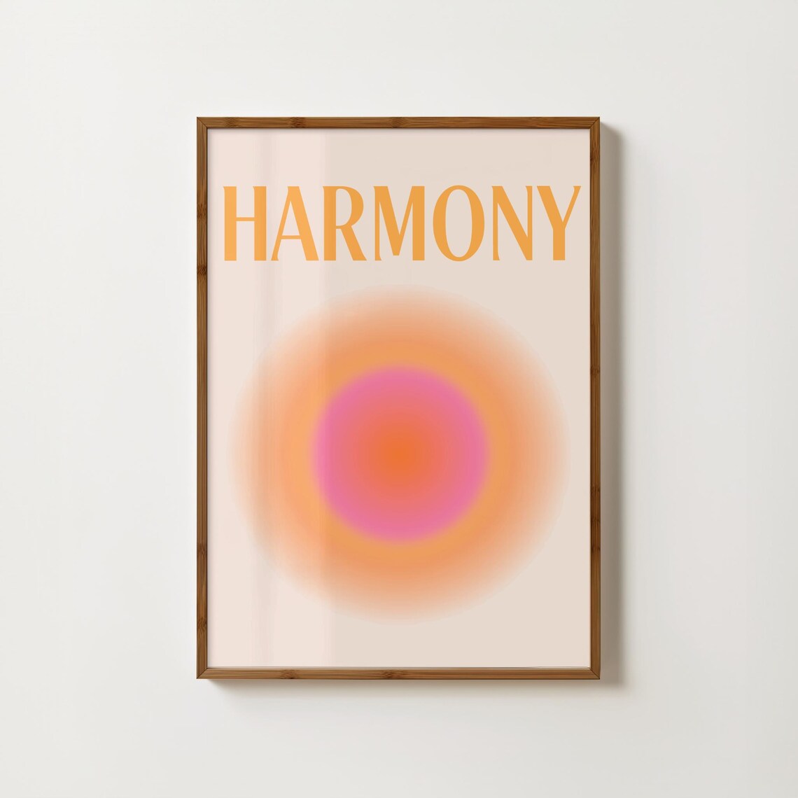 Harmony Print Aura Poster Meditation Wall Art Spiritual Prints Orange Gradient Print Manifest Poster Positive Affirmation 7 Chakra Wall Art