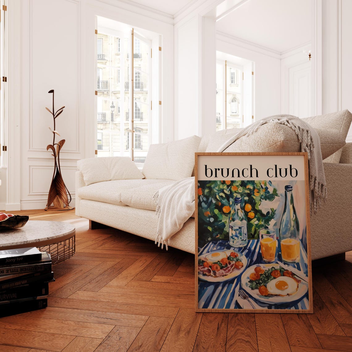 Brunch Club Breakfast Eggs Mediterranean Kitchen Quote Poster - Image 4