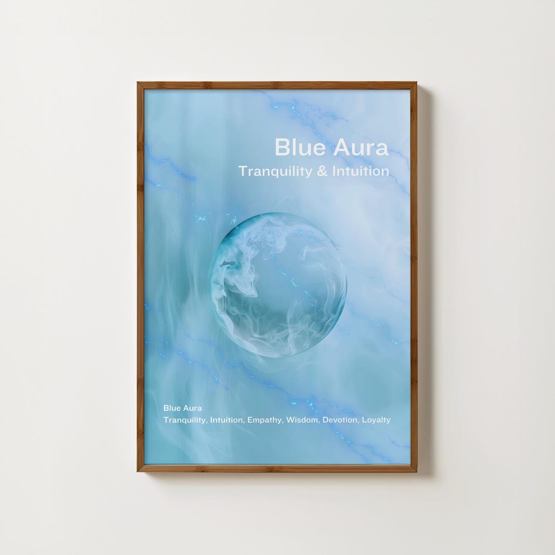 Blue Aura Tranquility and Intuition Spiritual Affirmation Poster