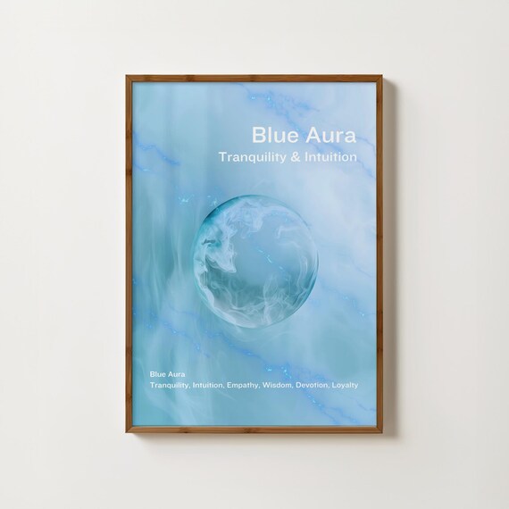Blue Aura Tranquility and Intuition Spiritual Affirmation Poster