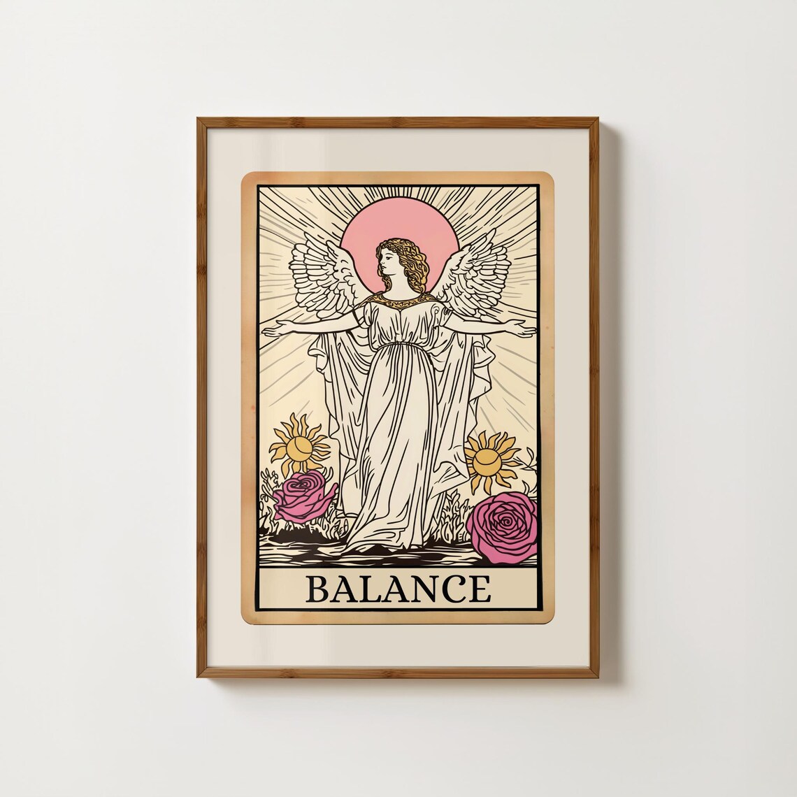 Balance Tarot Card Print Spiritual Art Balance Print Temperance Tarot Poster Balance Wall Art Tarot Painting Mystical Painting Witchy Decor