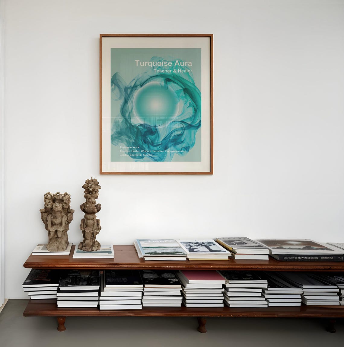 Turquoise Aura Teacher and Healer Swirling Smoke Spiritual Wall Poster - Image 4