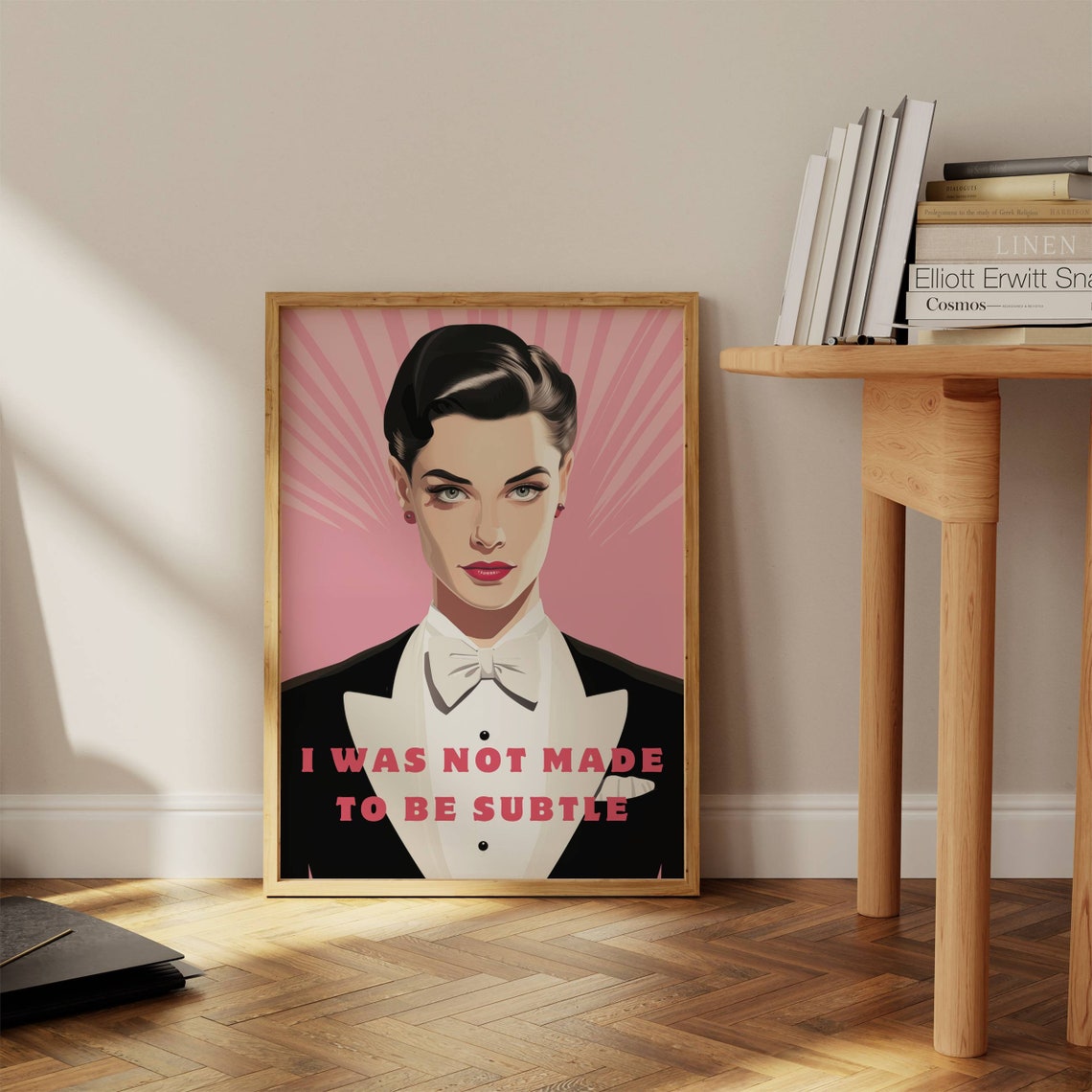 I Was Not Made To Be Subtle Retro Woman Feminist Quote Poster - Image 4