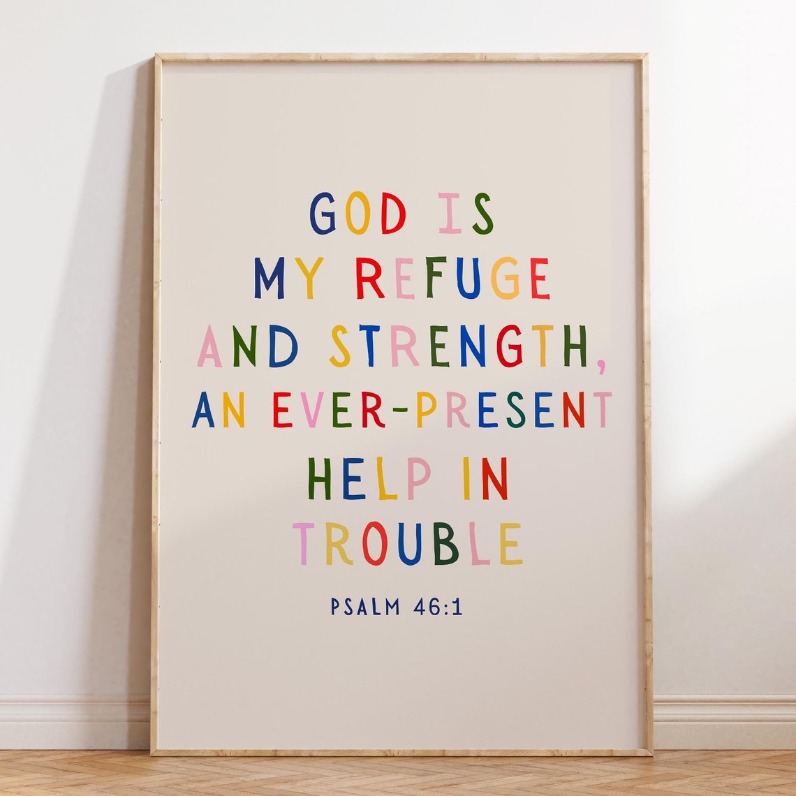 Christian Scripture Wall Art Psalm Bible Verse Christian Poster Wall Decor Faith Art Christian Gift Religious Print