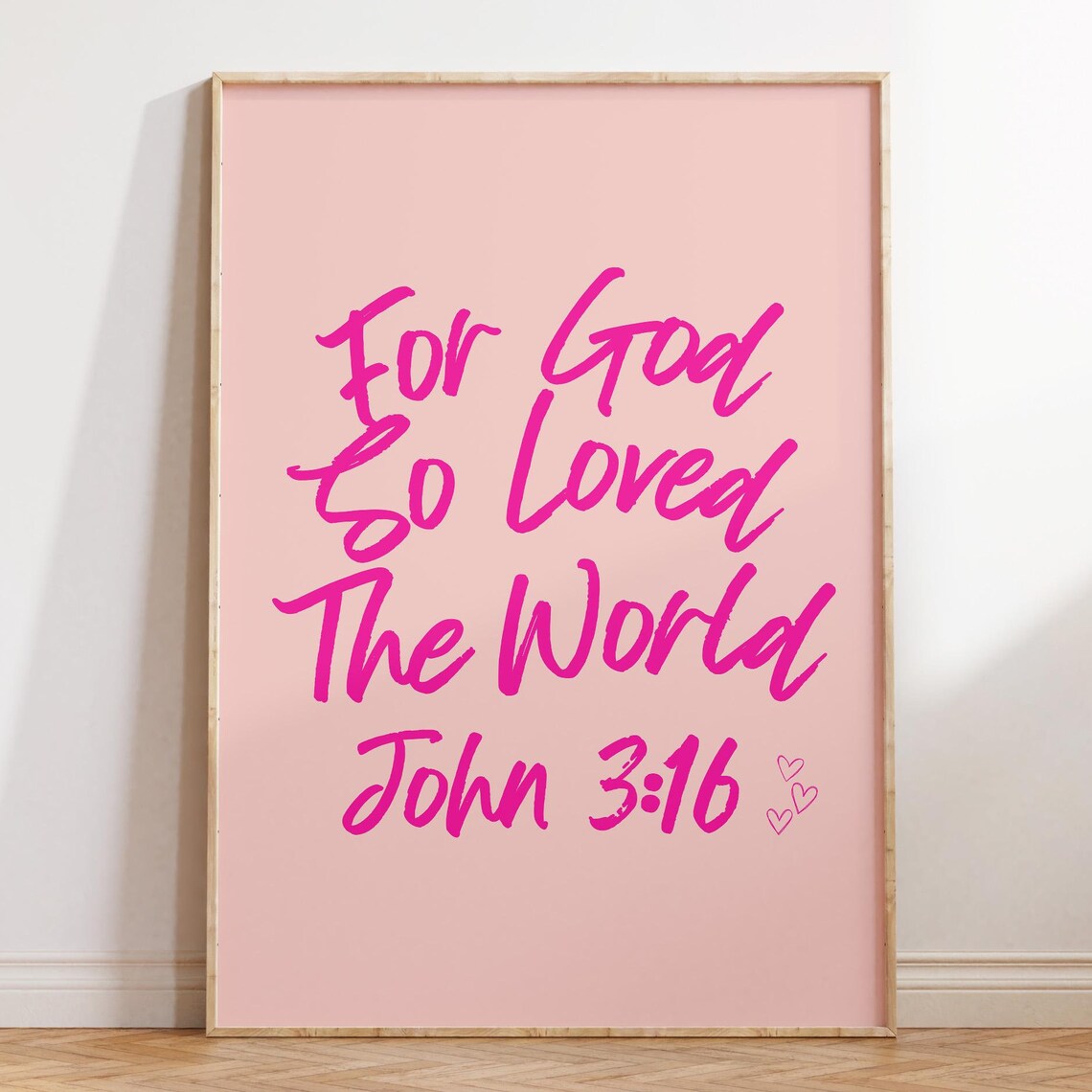 John Bible Verse Scripture Art Print, Preppy Christian