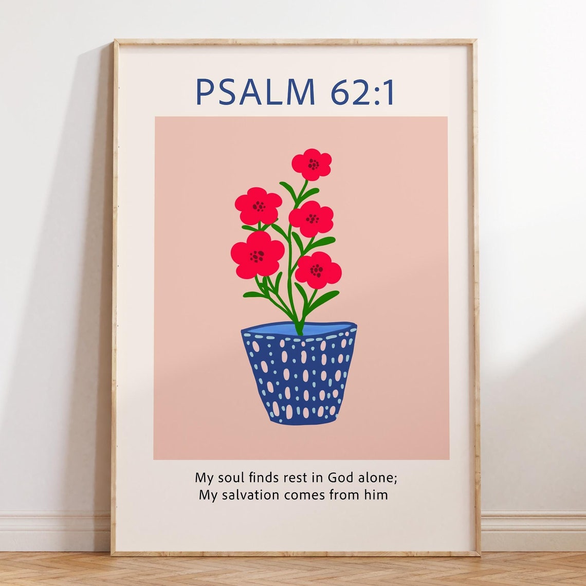 Psalm Scripture Art Christian Wall Art Prints Bible Verse Flower Art Christian Poster Wall Decor Faith Poster Gift For Christian - Image 3