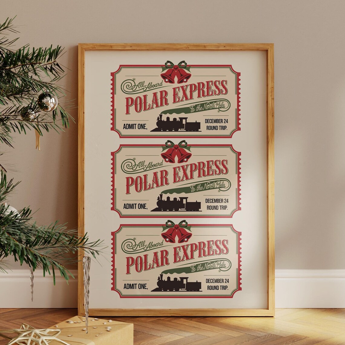 North Pole Ticket Polar Express Christmas Art Print
