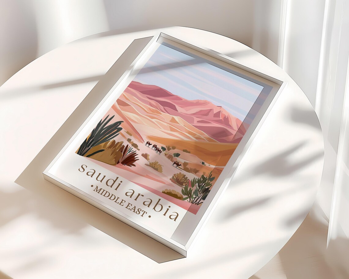 Saudi Arabia Desert Travel Poster, Arabian Landscape - Image 3