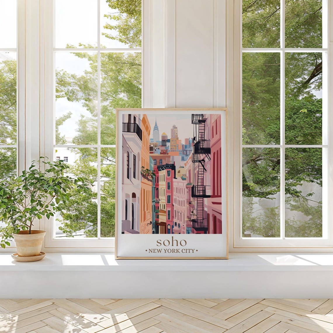 Soho Nyc Travel Poster Print United States Wall Art New York Usa Print City Poster Personalised Gifts Birthday Present - Image 3