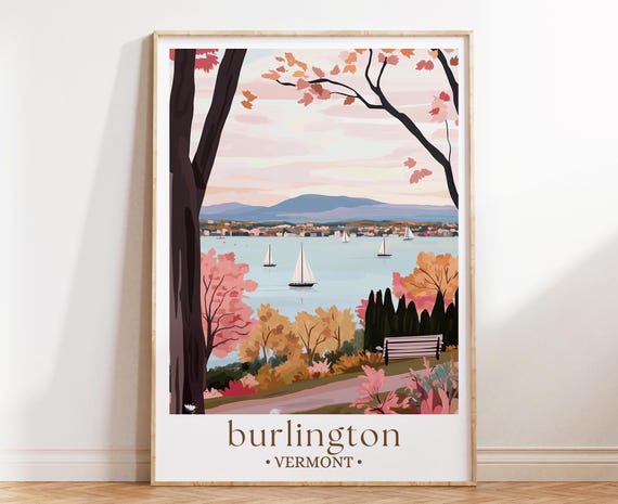 Burlington Vermont Autumn City Art Print