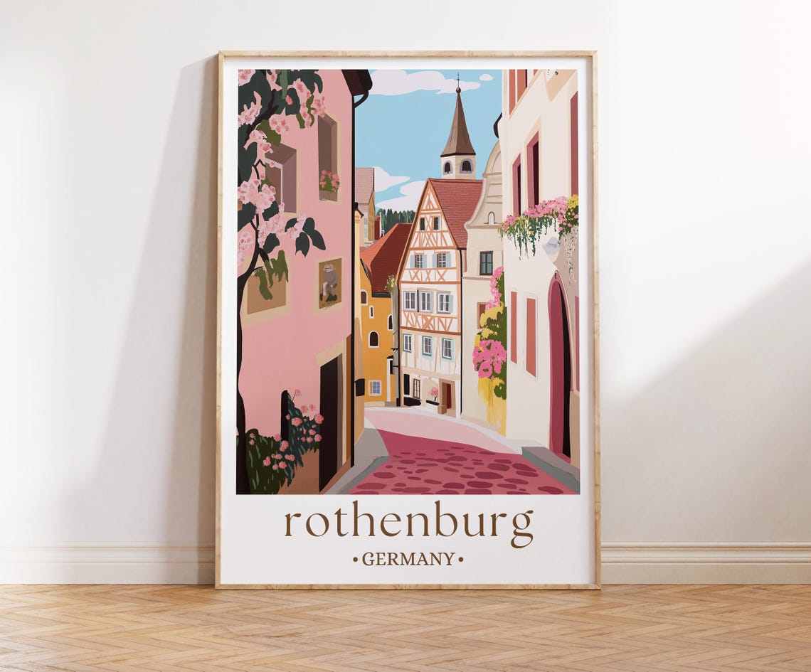 Rothenburg Travel Print Wall Art Rothenburg Wall Hanging Home Dcor Rothenburg Gift Art Lovers Germany Art Lover Gift Rothenburg Wall Dcor